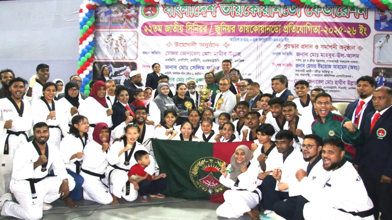 ২২তম জাতীয় তায়কোয়ানডো প্রতিযোগিতায় আনসার ও বিকেএসপি চ্যাম্পিয়ন