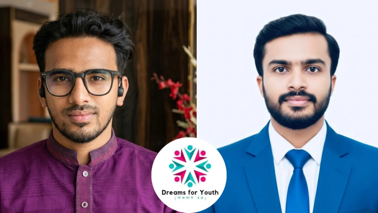 ড্রিমস ফর ইয়ুথের সভাপতি নুরউদ্দিন ও সম্পাদক জিহাদ