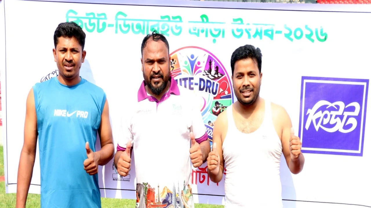 কিউট-ডিআরইউ ক্রীড়া উৎসব-২০২৬: অ্যাথলেটিক্সেও ১০০ মিটারে চ্যাম্পিয়ন বাতেন বিপ্লব