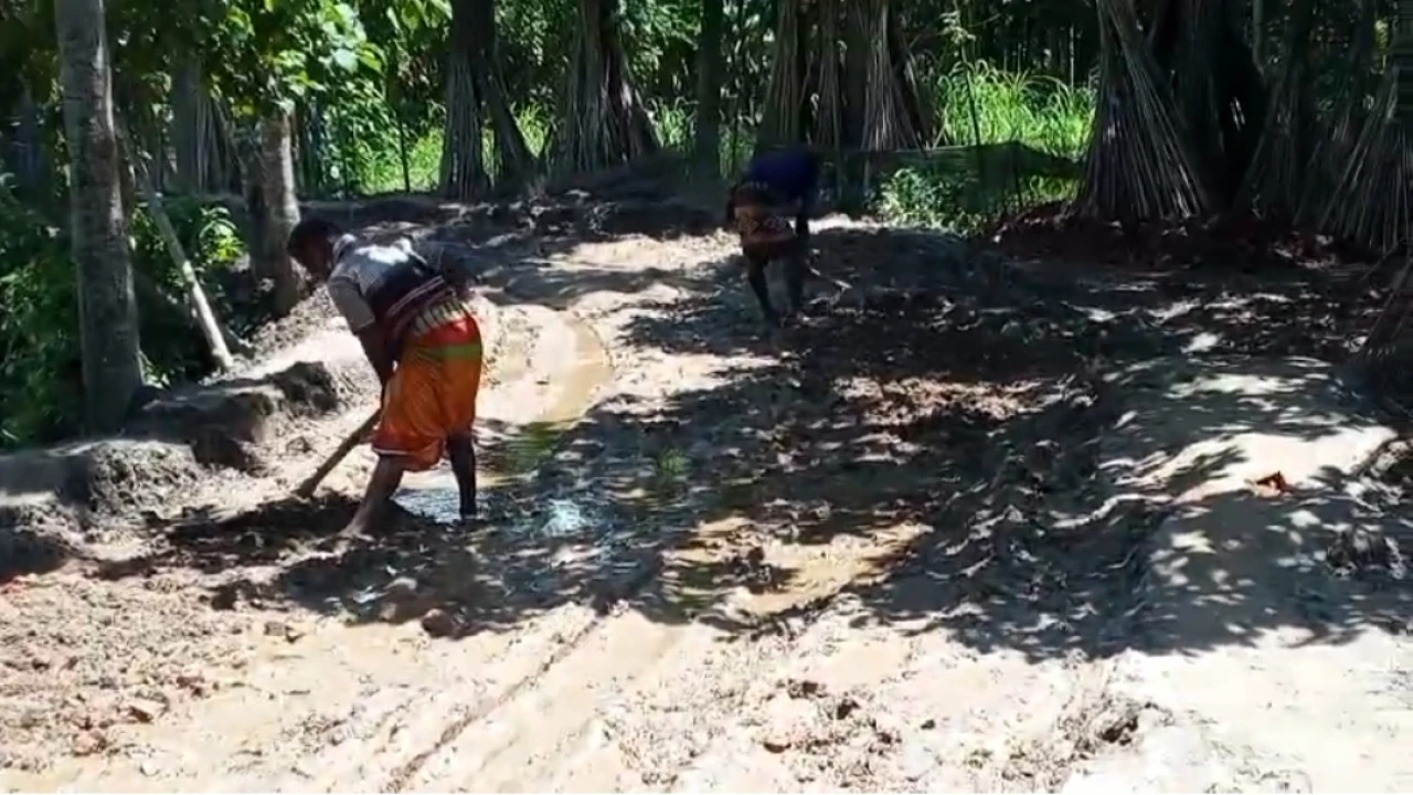 মাগুরায় আমুড়িয়া-পূর্বপাড়া সড়কে সাবগ্রেডের কাজ চলছে, ব্যয় হতে পারে ২৮ লাখ টাকা