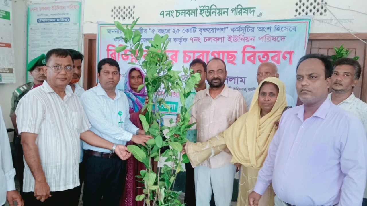 ৭নং চলবলা ইউনিয়ন পরিষদে বৃক্ষ রোপণ অনুষ্ঠান
