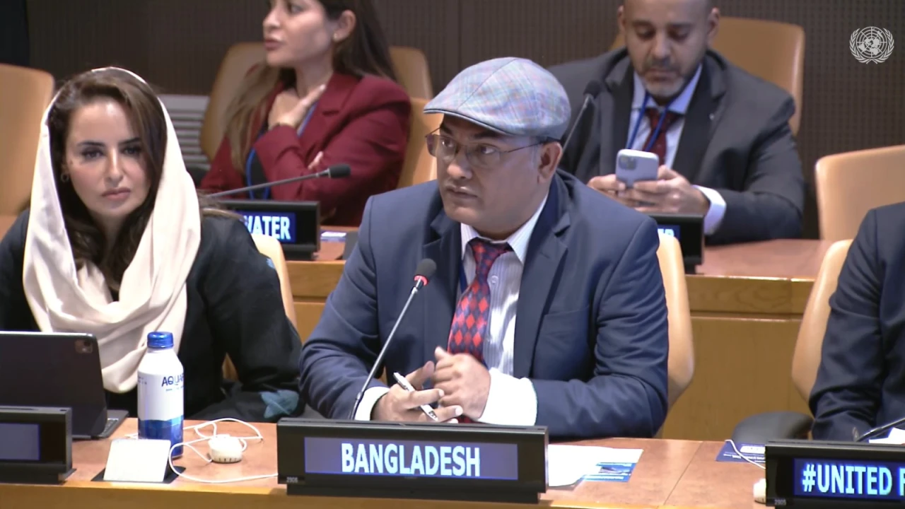 জাতিসংঘের মঞ্চে শিবগঞ্জের সাইমুম পারভেজ, অভিন্ন পানির ন্যায্য অধিকারে বাংলাদেশের বার্তা